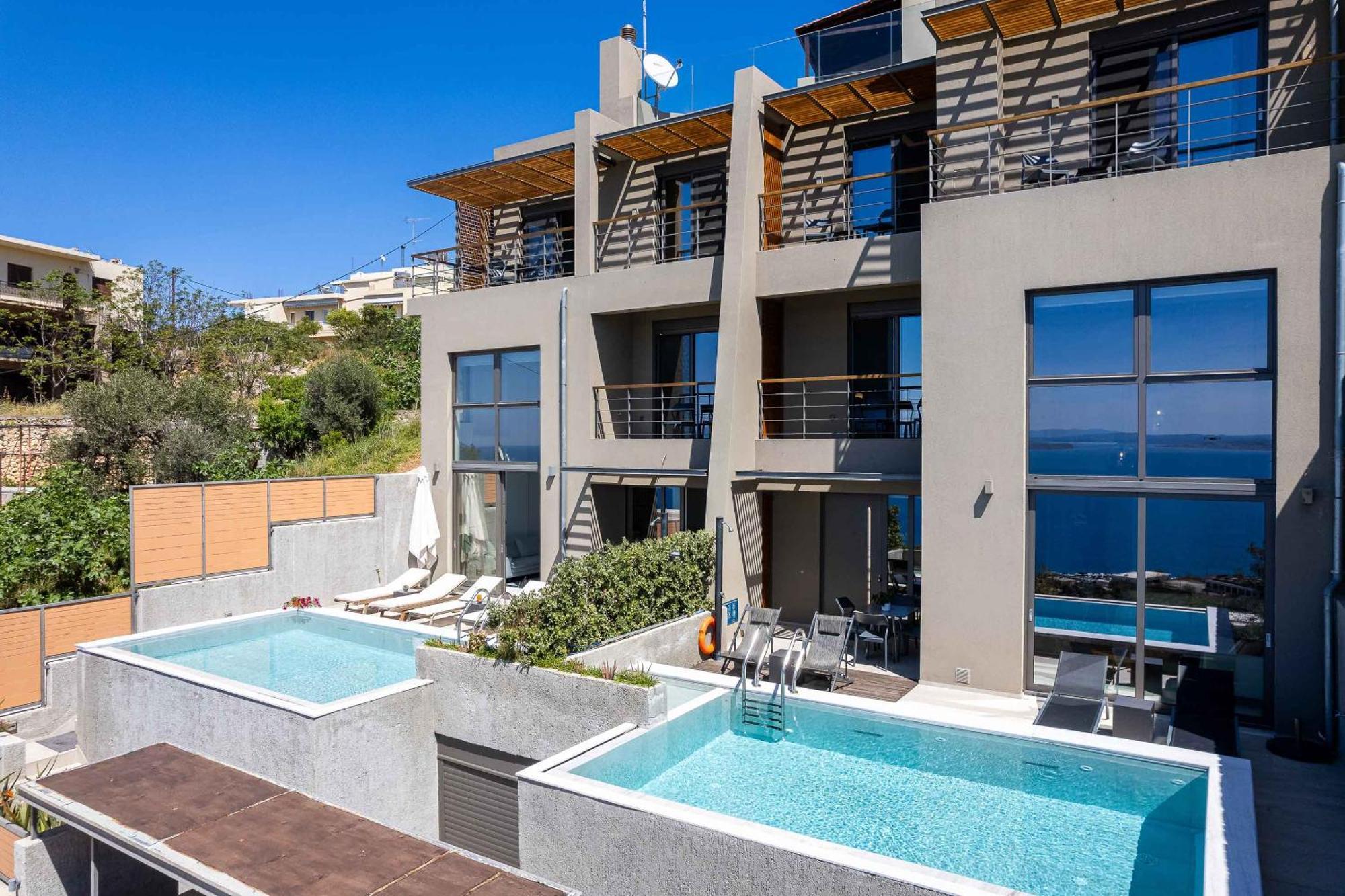 Omnia Luxury Villas - "Heated" Pools & Breathtaking Seaviews! 干尼亞 外观 照片
