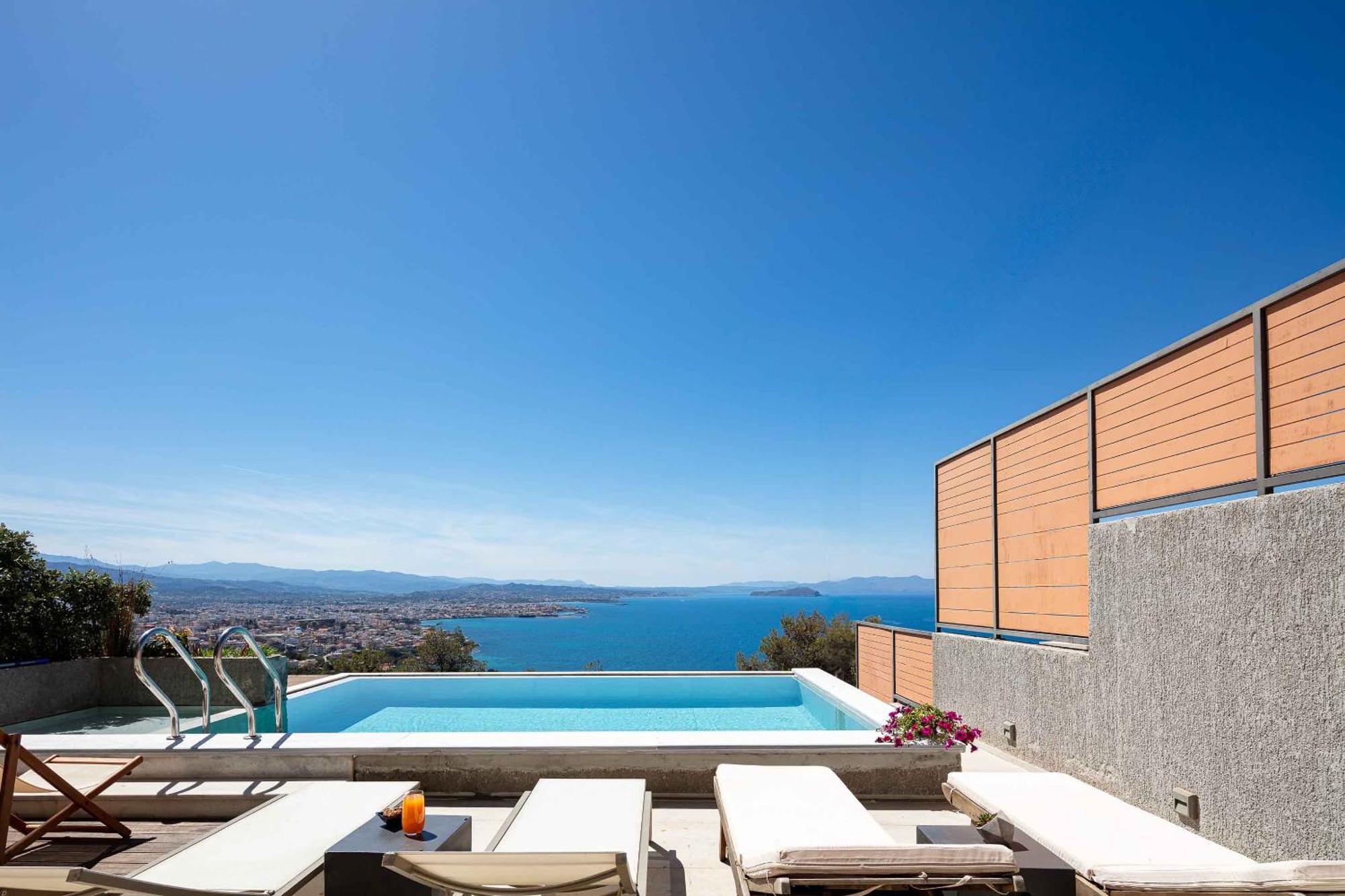 Omnia Luxury Villas - "Heated" Pools & Breathtaking Seaviews! 干尼亞 客房 照片