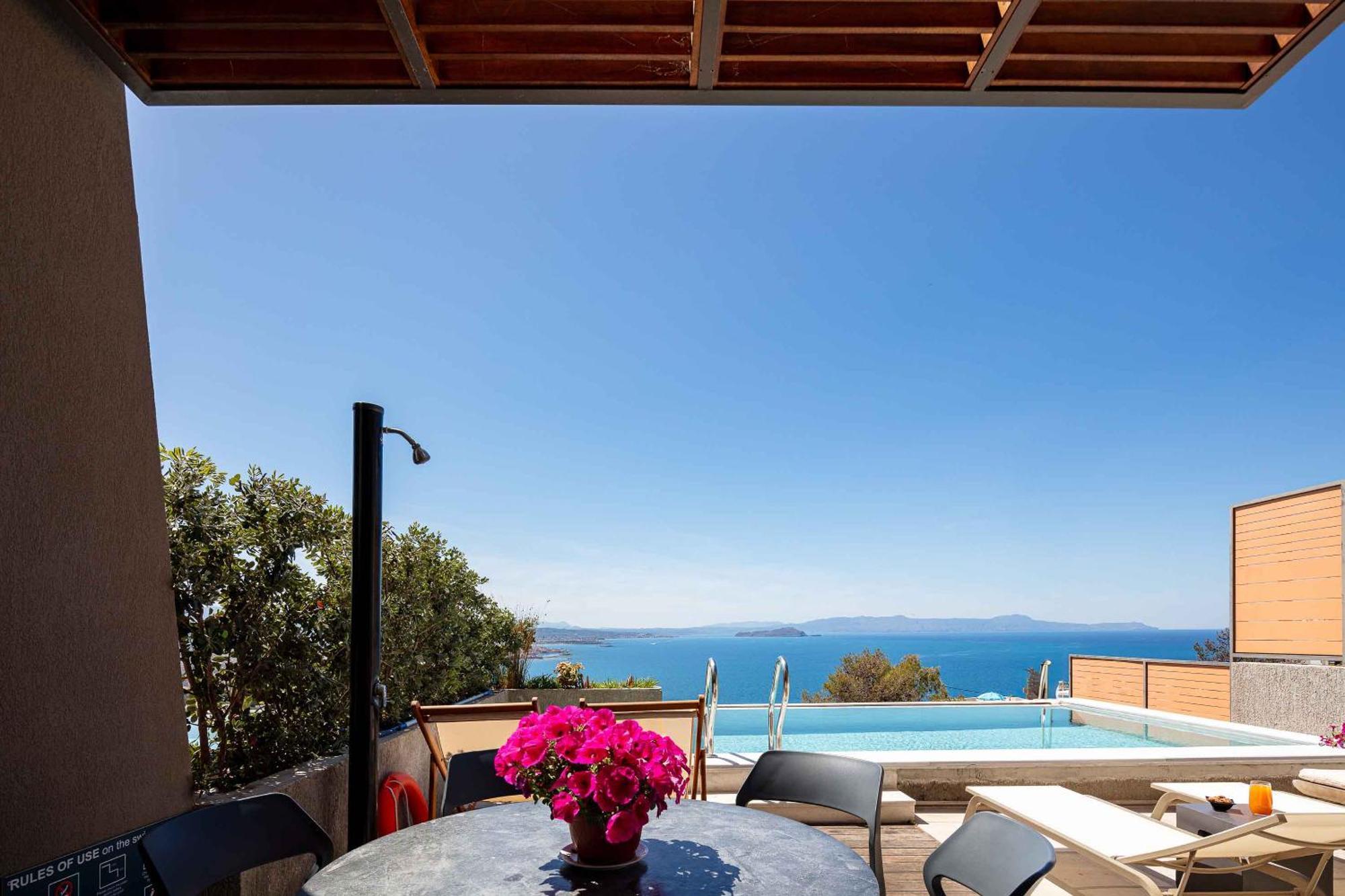 Omnia Luxury Villas - "Heated" Pools & Breathtaking Seaviews! 干尼亞 客房 照片